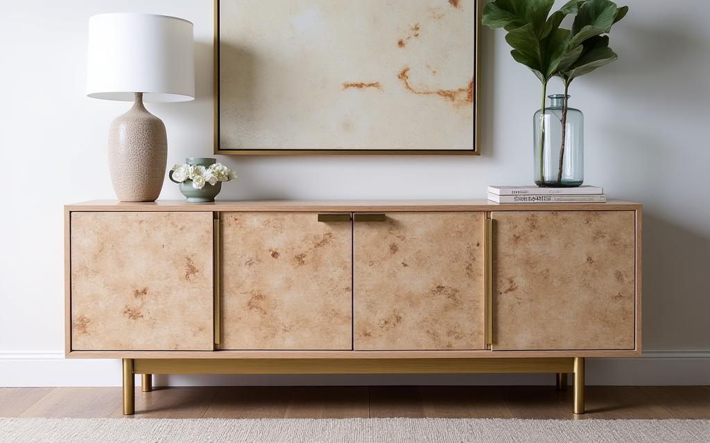 A beautiful sideboard made from spalted maple, highlighting its unique patterns.